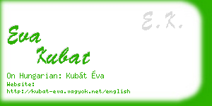 eva kubat business card